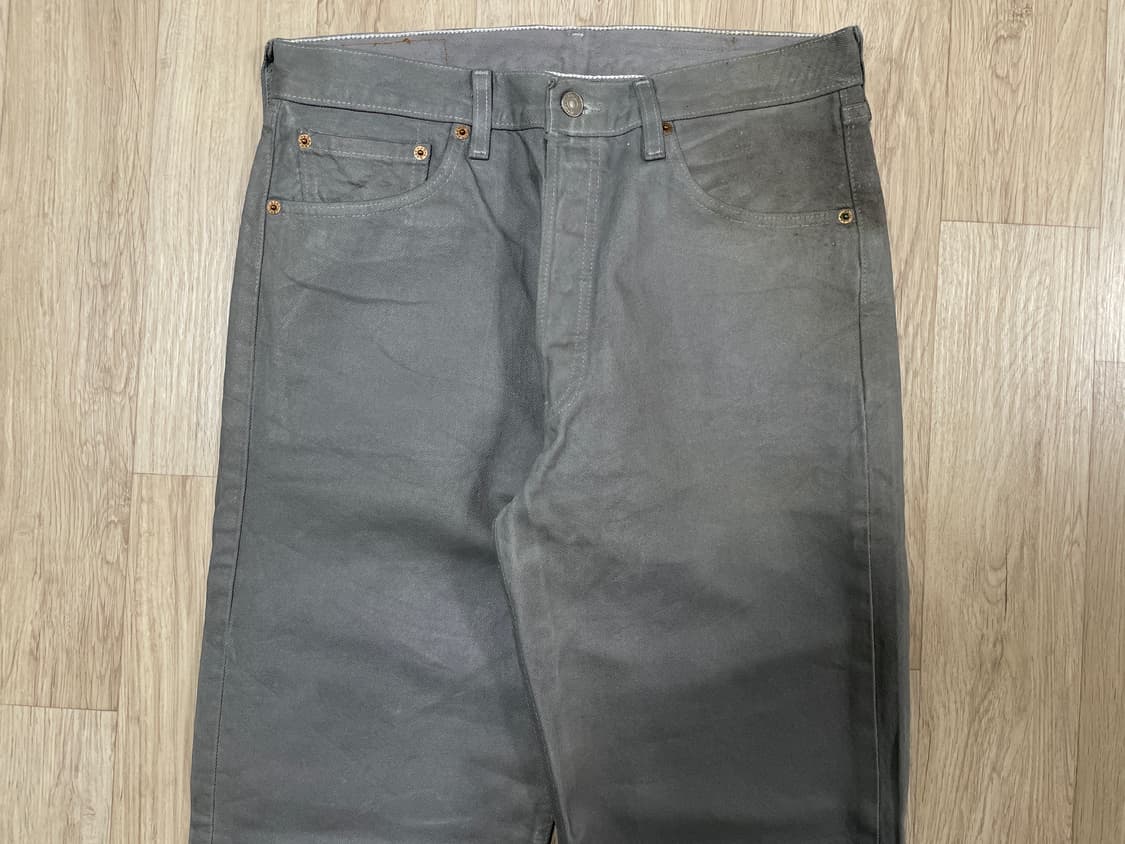 31) 90's 리바이스 501 그레이 코팅 데님팬츠(미국제)데드스탁 상품이미지5