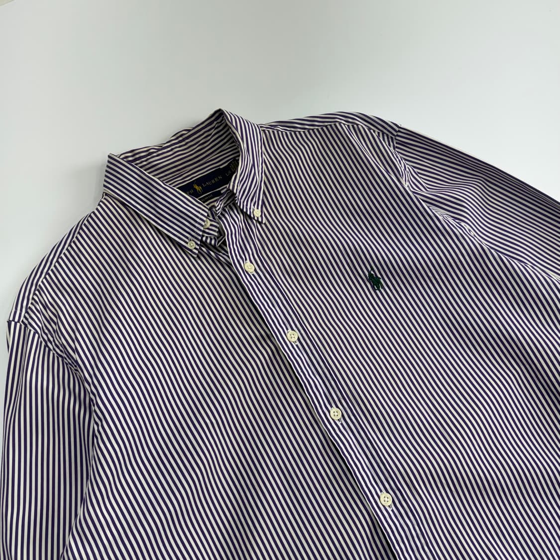 Polo 폴로 그린 포니 퍼플 스트라이프 셔츠 상품이미지4