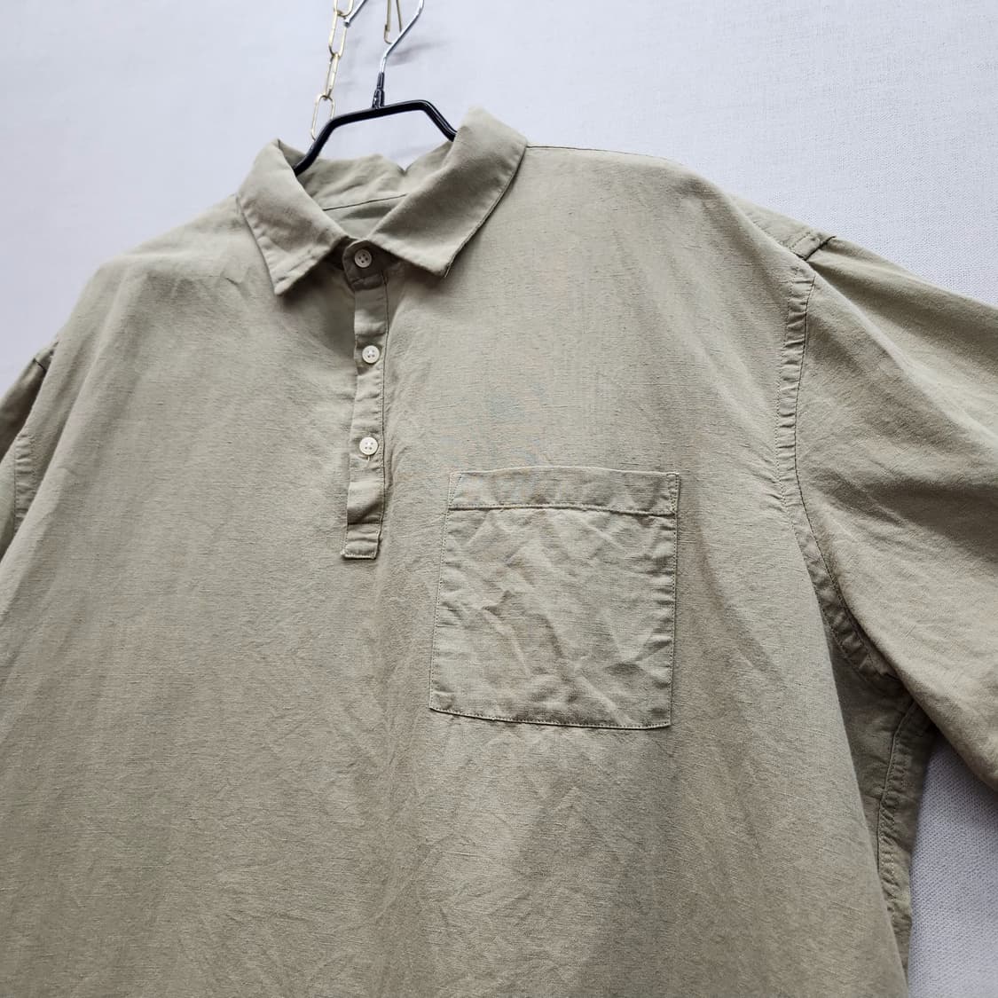 자라ZARA 원포켓 린넨혼방 반팔셔츠 XL(2XL) 상품이미지3