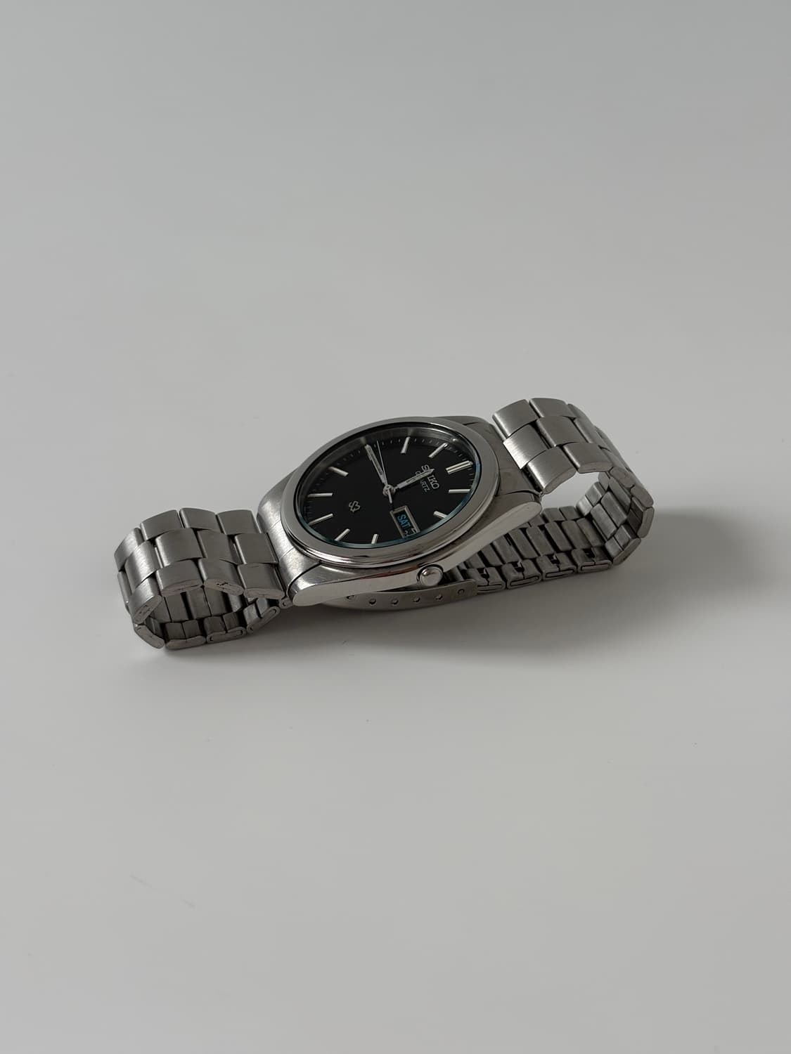 세이코 1990년대 SQ 블랙 다이얼 실버 쿼츠 남성 상품이미지5