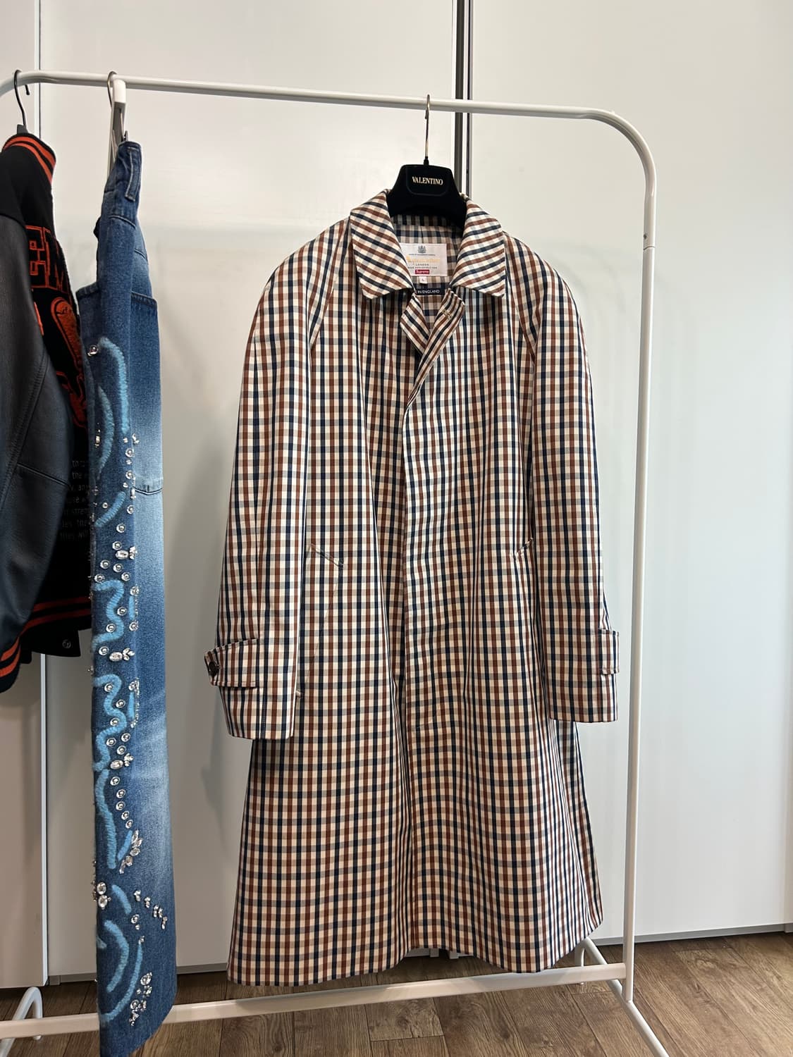 슈프림 x 아쿠아스큐텀 깅엄 체크 맥코트 상품이미지2