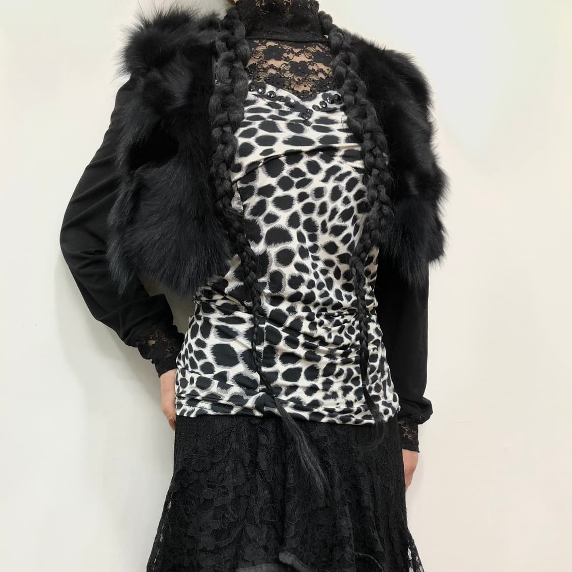 black leopard point coordi set 상품이미지3