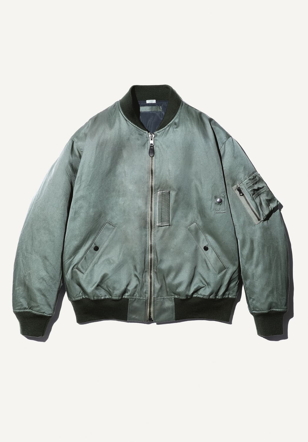 아프레쎄 VINTAGE SILK FLIGHT JACKET, SAGE 상품이미지1