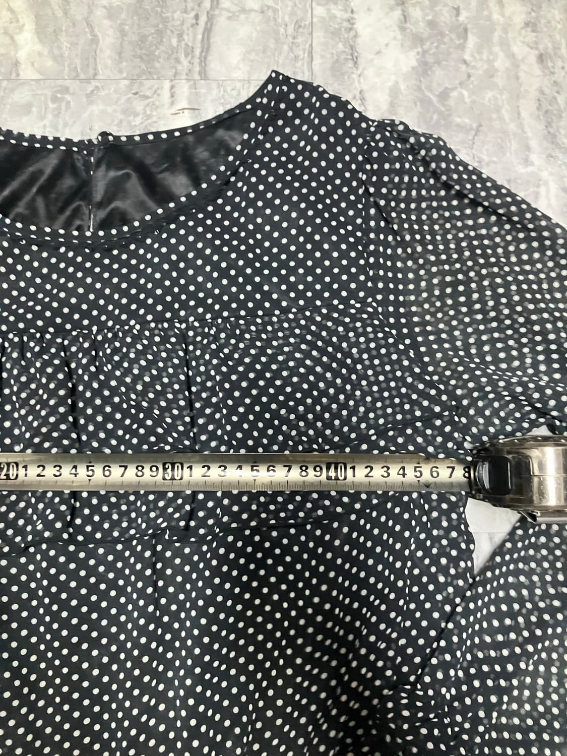 일본빈티지 달천깔페어리 할메카지 아오이유우 땡땡이도트 블라우스 상품이미지3