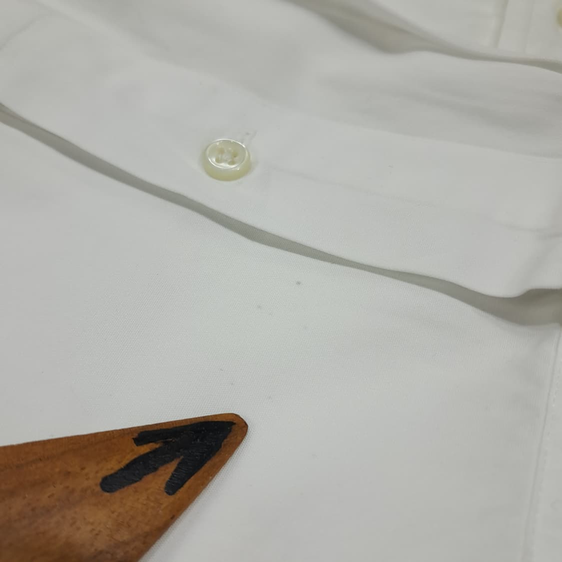 CL577 XL 폴로 90s 코튼 버튼다운 화이트 셔츠 남방 상품이미지5