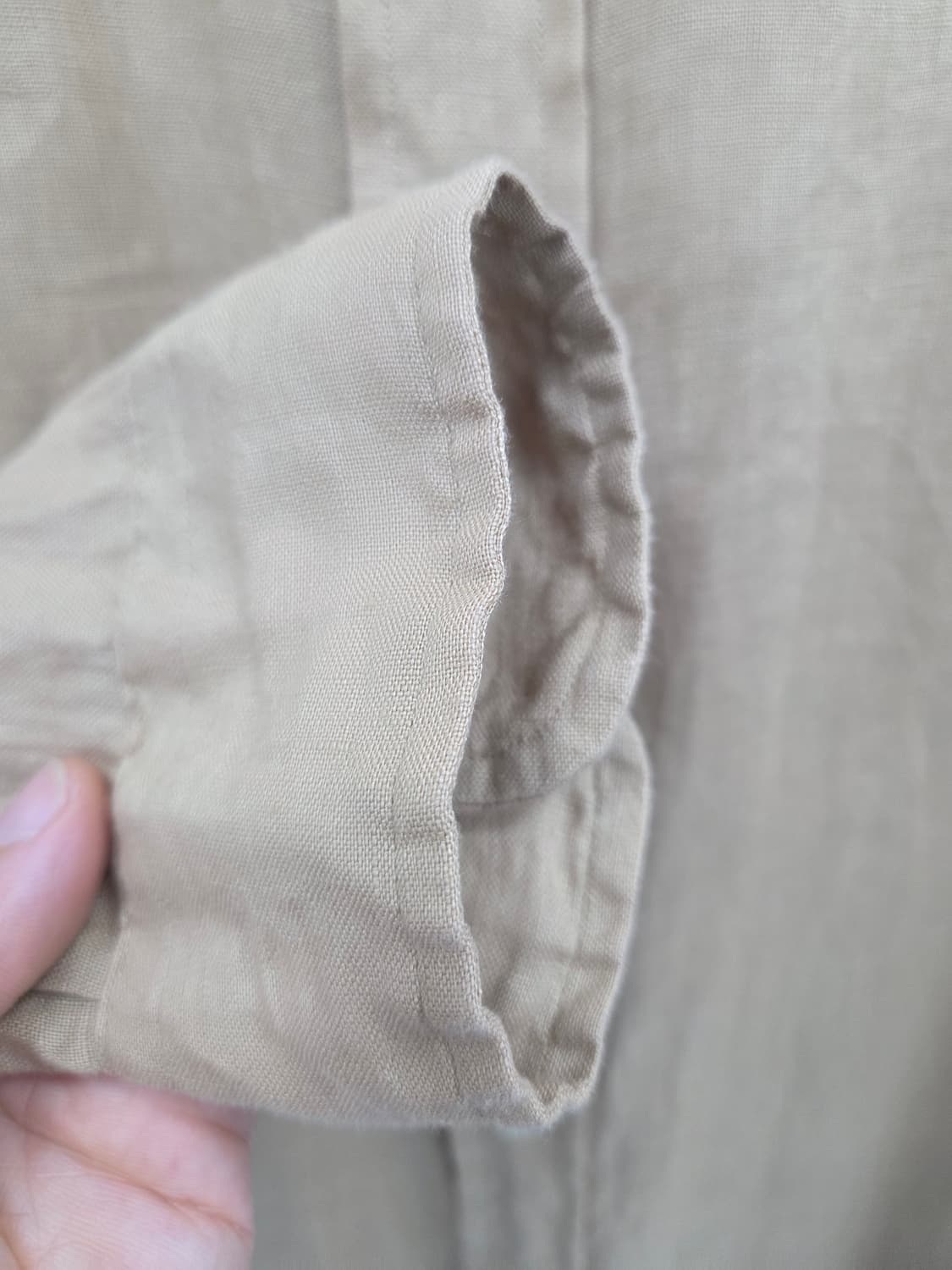 M 큐알정품 폴로 랄프로렌 린넨 긴팔 셔츠 브라운 상품이미지4