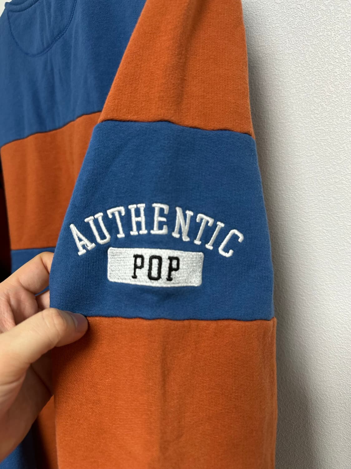 POP TRADING COMPANY 럭비티 블루 오렌지 L 판매 상품이미지4