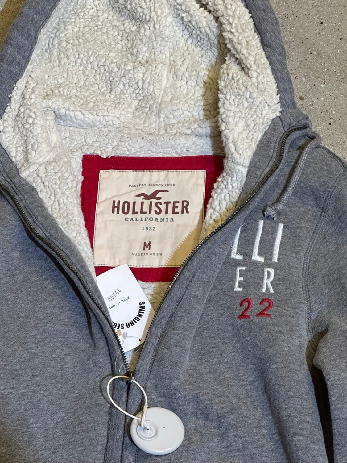 홀리스터 그레이 양털 후드집업 상품이미지5