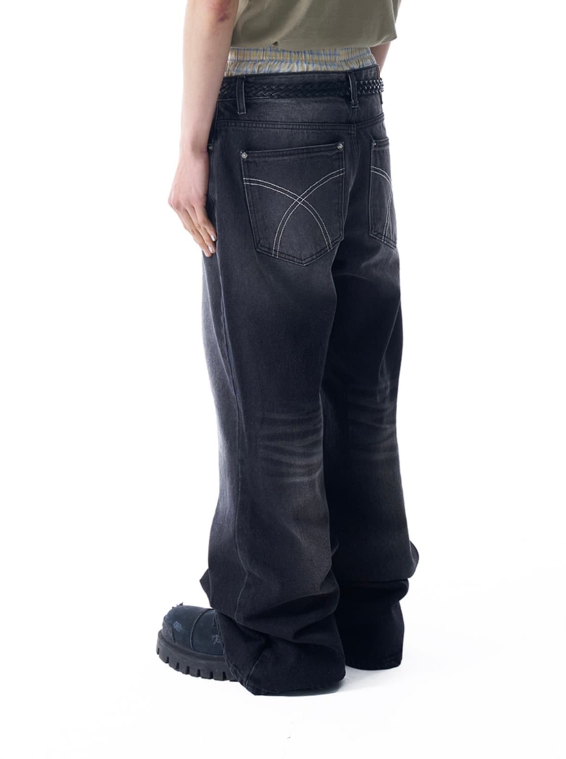 아캄 워시드 플레어 데님 팬츠 1 상품이미지2