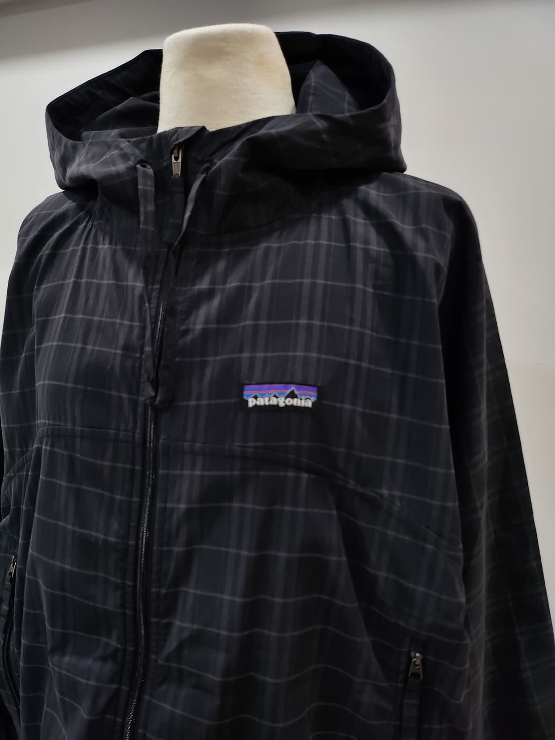 파타고니아 오버핏 체크 후드 바람막이 윈드자켓 M 상품이미지2