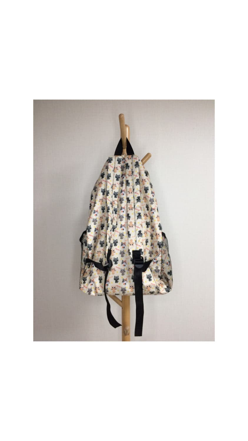 빈티지 고양이 패턴 경량 백팩 상품이미지5