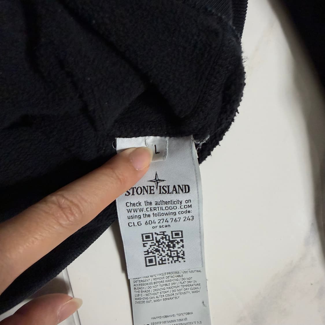 스톤아일랜드 블랙 후드티 L 상품이미지5