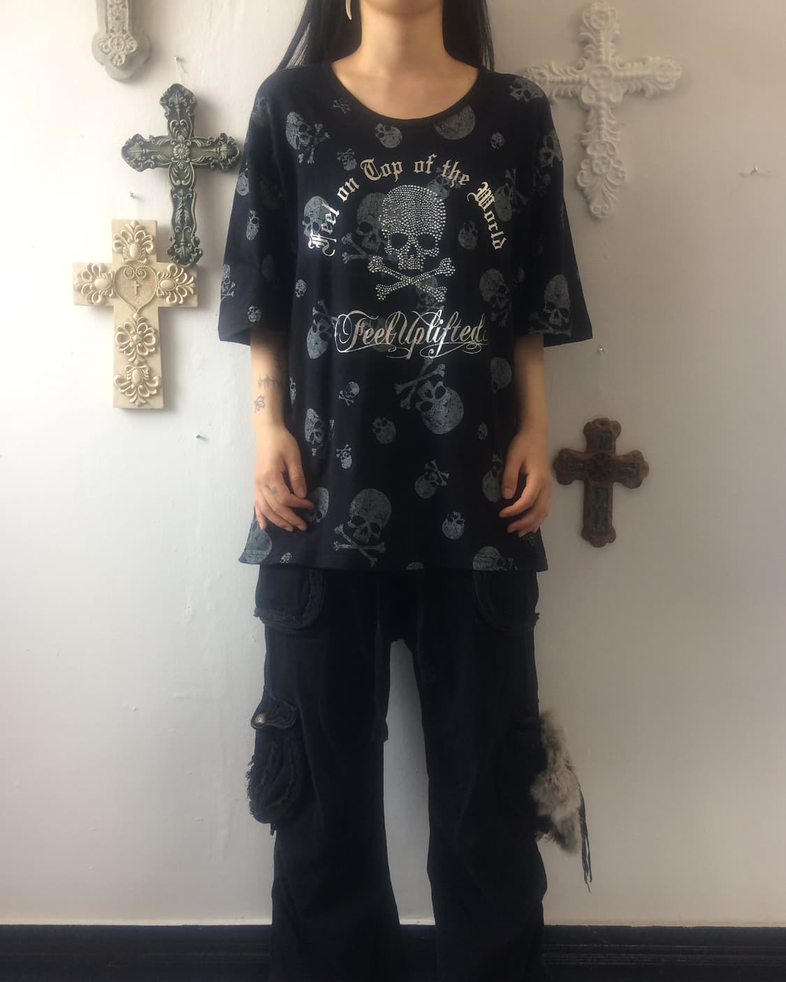 Skull pattern t shirt 상품이미지1