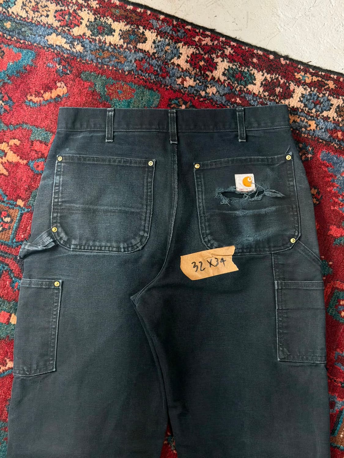 OG USA Made 칼하트 B01 더블니 블랙 칼하트 썩블니 카펜터 상품이미지6