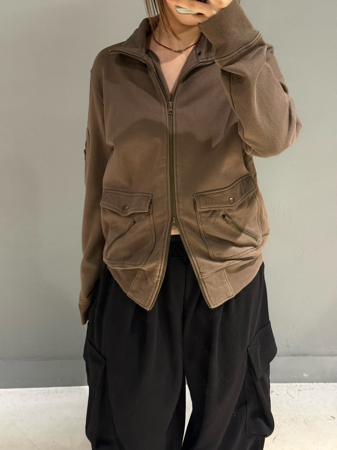 zipper pocket detail 2-way zip-up 상품이미지4