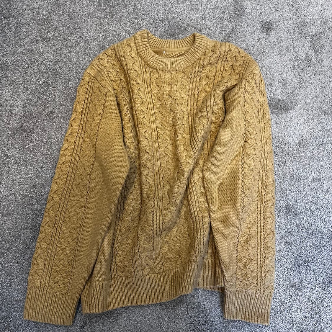 빈티지 카멜 케이블 아란 스웨터L 상품이미지1
