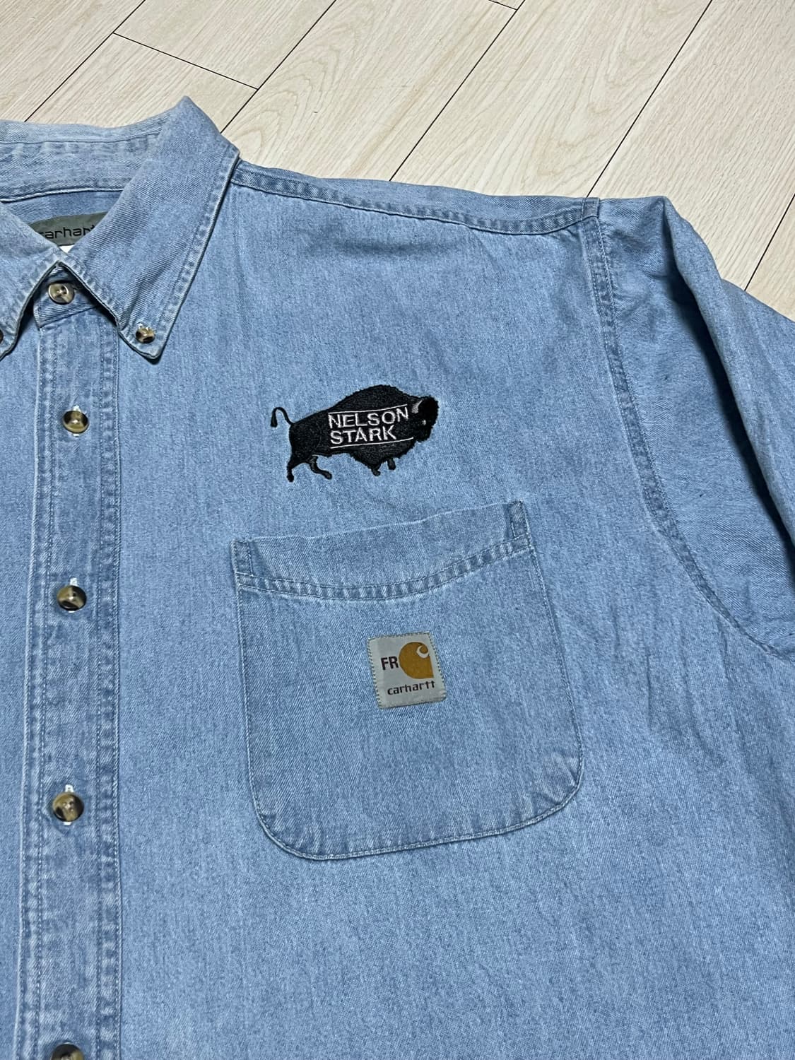 칼하트 FR 데님 셔츠 Nelson Stark 콜라보 L사이즈 상품이미지2