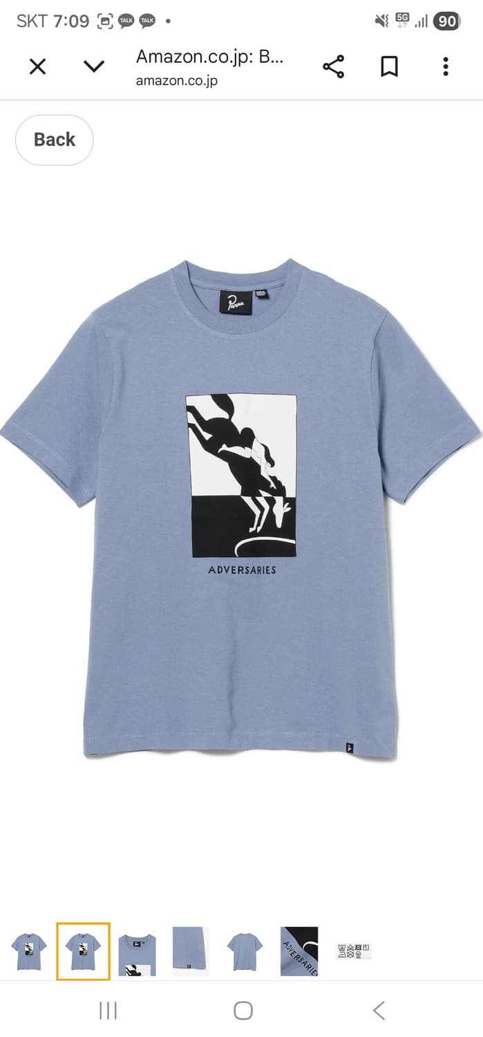 Parra (파라) 듀오톤 스카이블루 티셔츠 XXL 상품이미지3