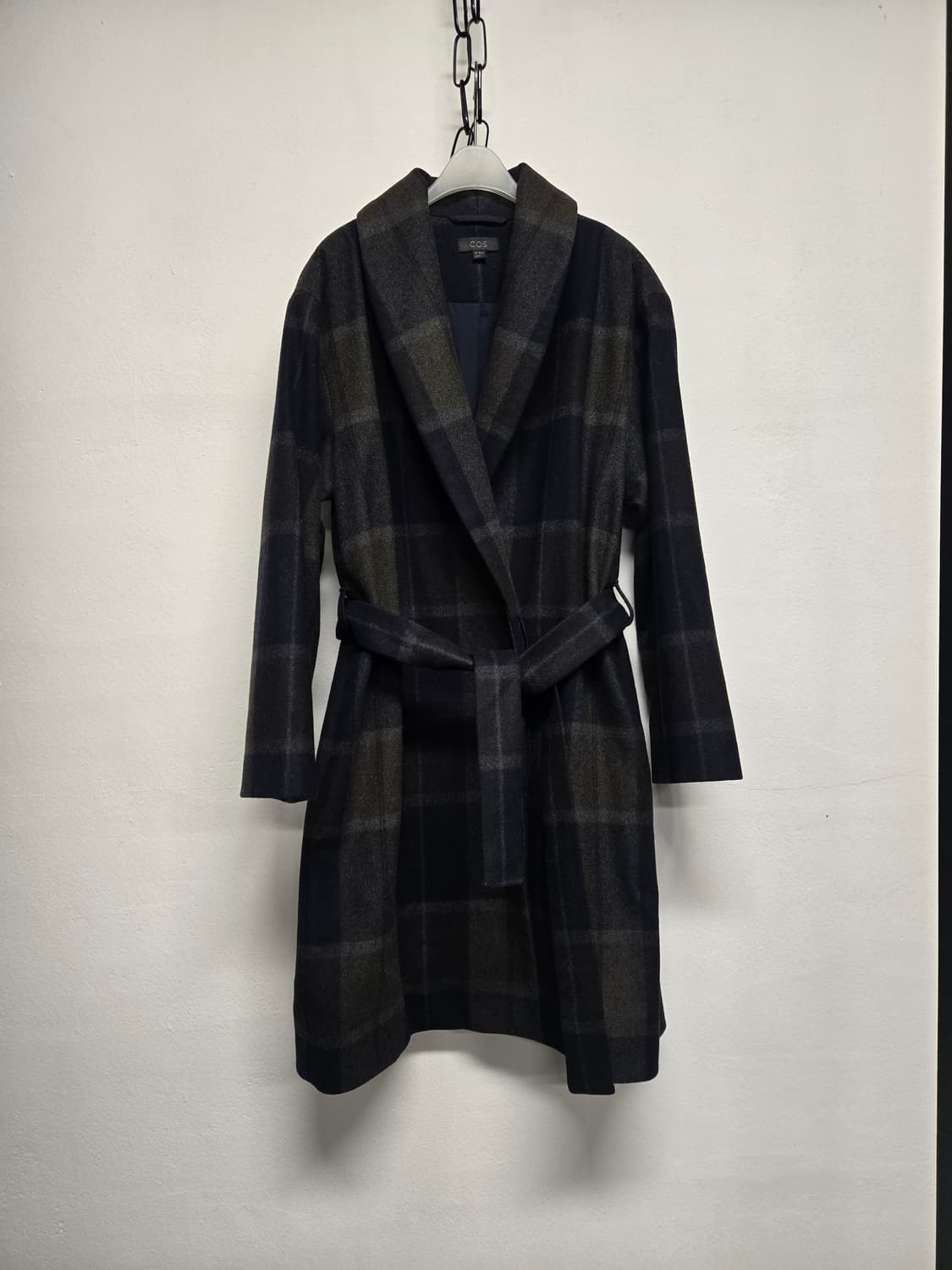 코스 COS 모75% 혼방 체크 코트 상품이미지1