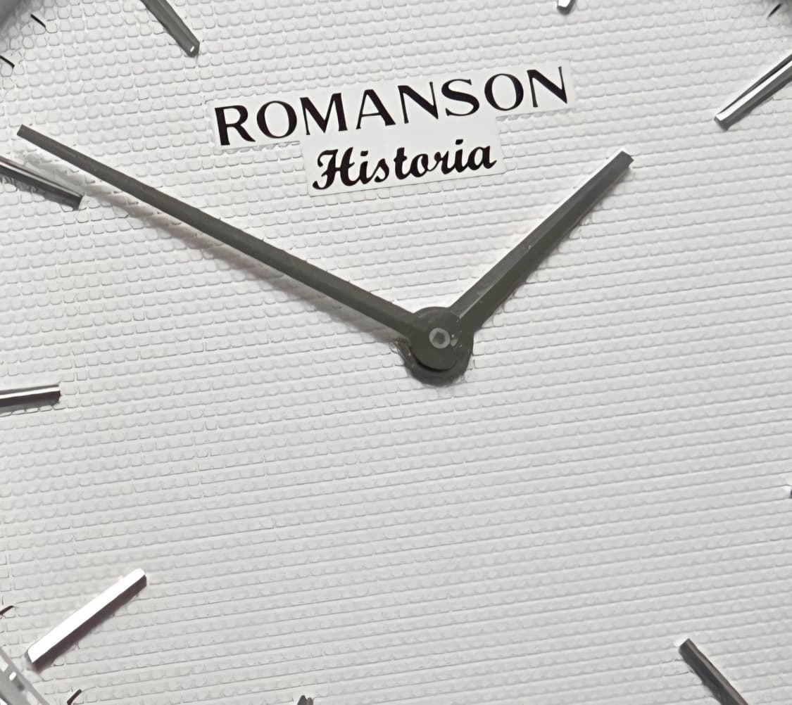 빈티지 로만손 화이트 와플 다이얼 슬림쿼츠 드레스워치 남성용 상품이미지2