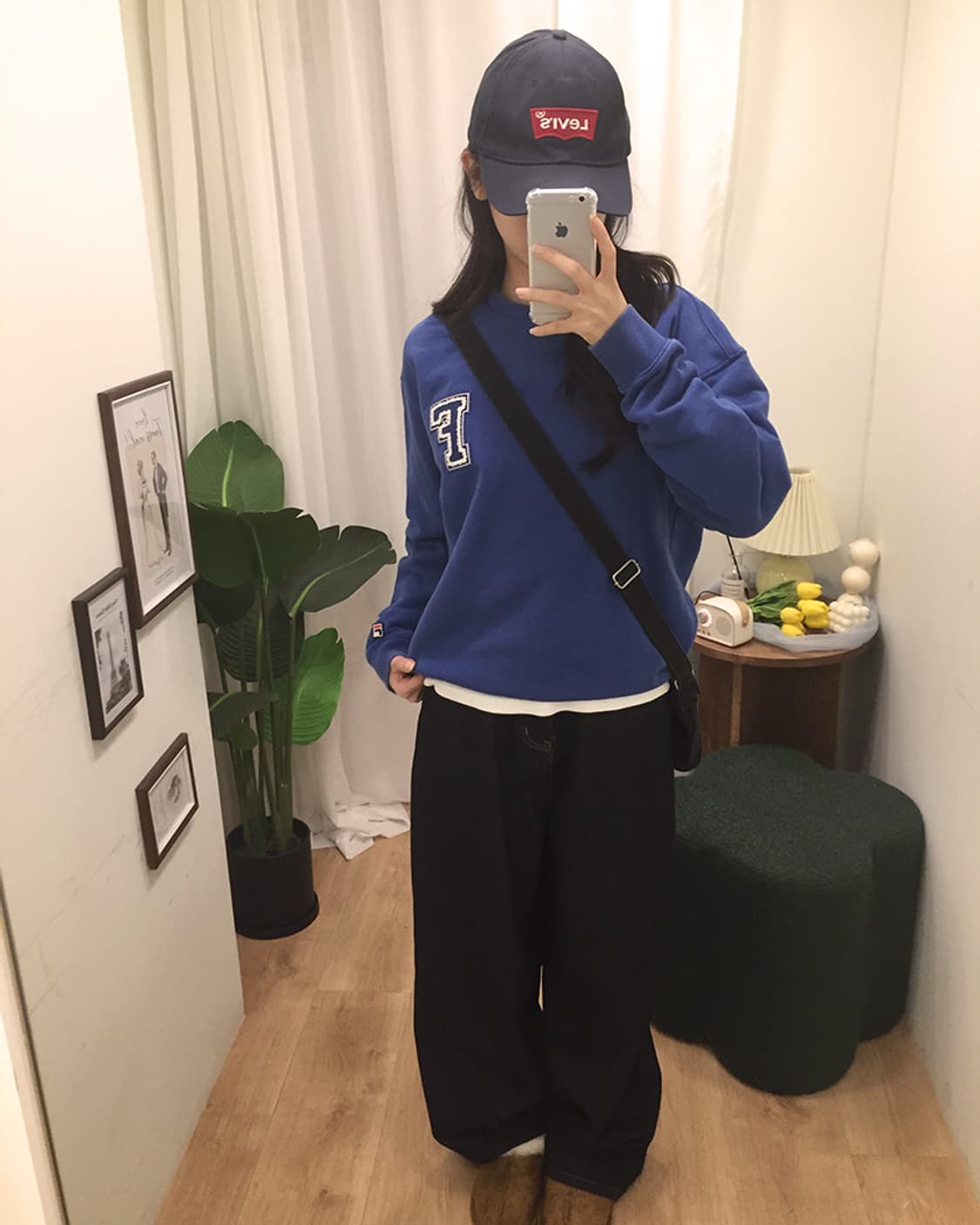 여성 휠라 로고 스웻맨투맨 100~105 상품이미지3