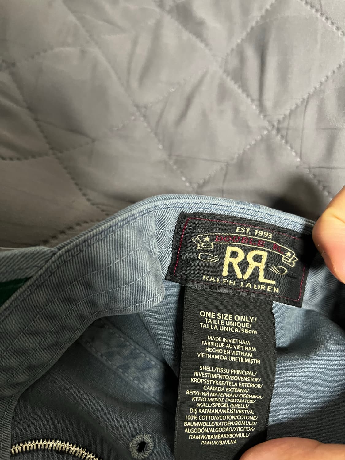 폴로 더블알엘 가먼트 다잉 트윌 볼캡 블루 새상품 판매 상품이미지5