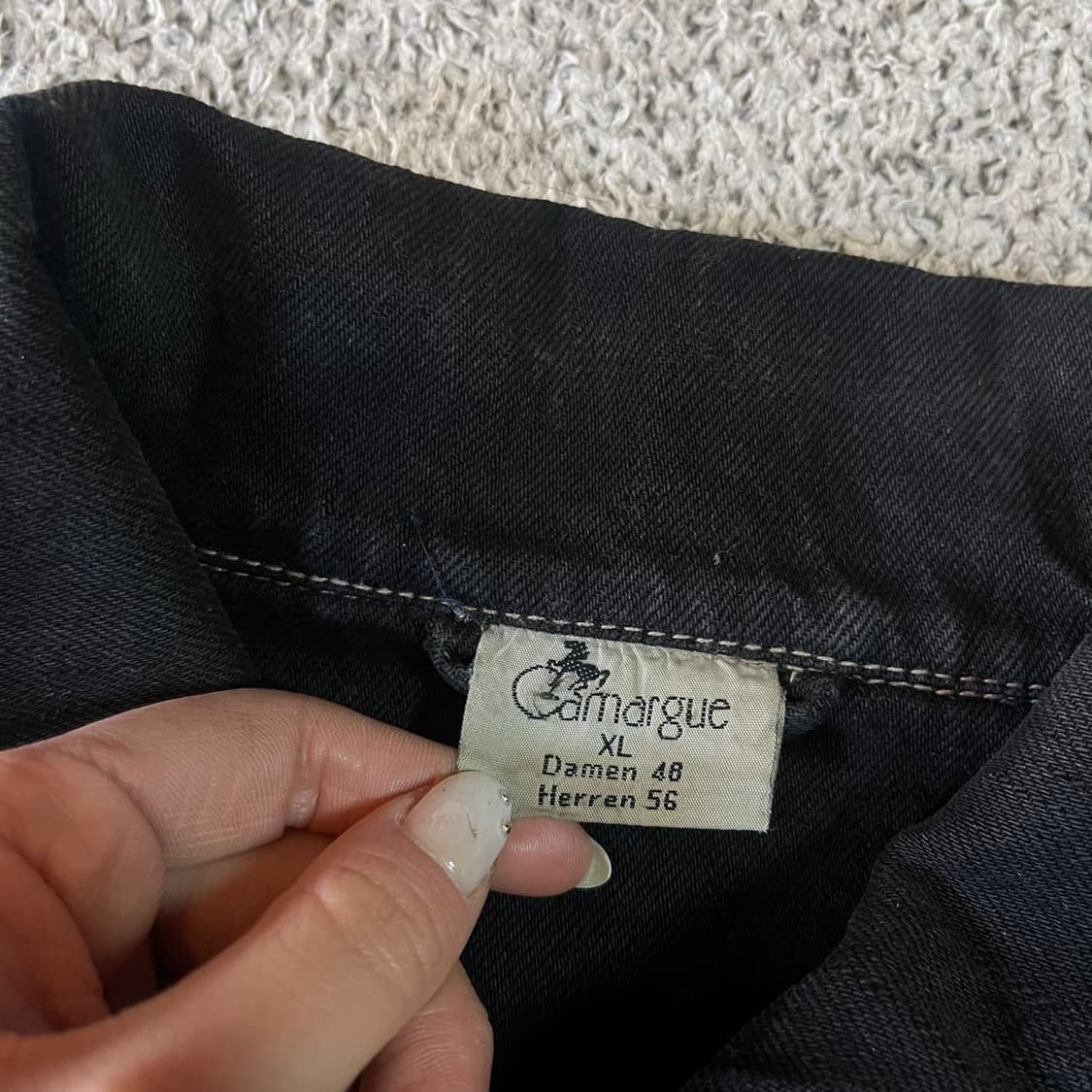 Vintage Camargue 스티치 블랙 데님 자켓 상품이미지4