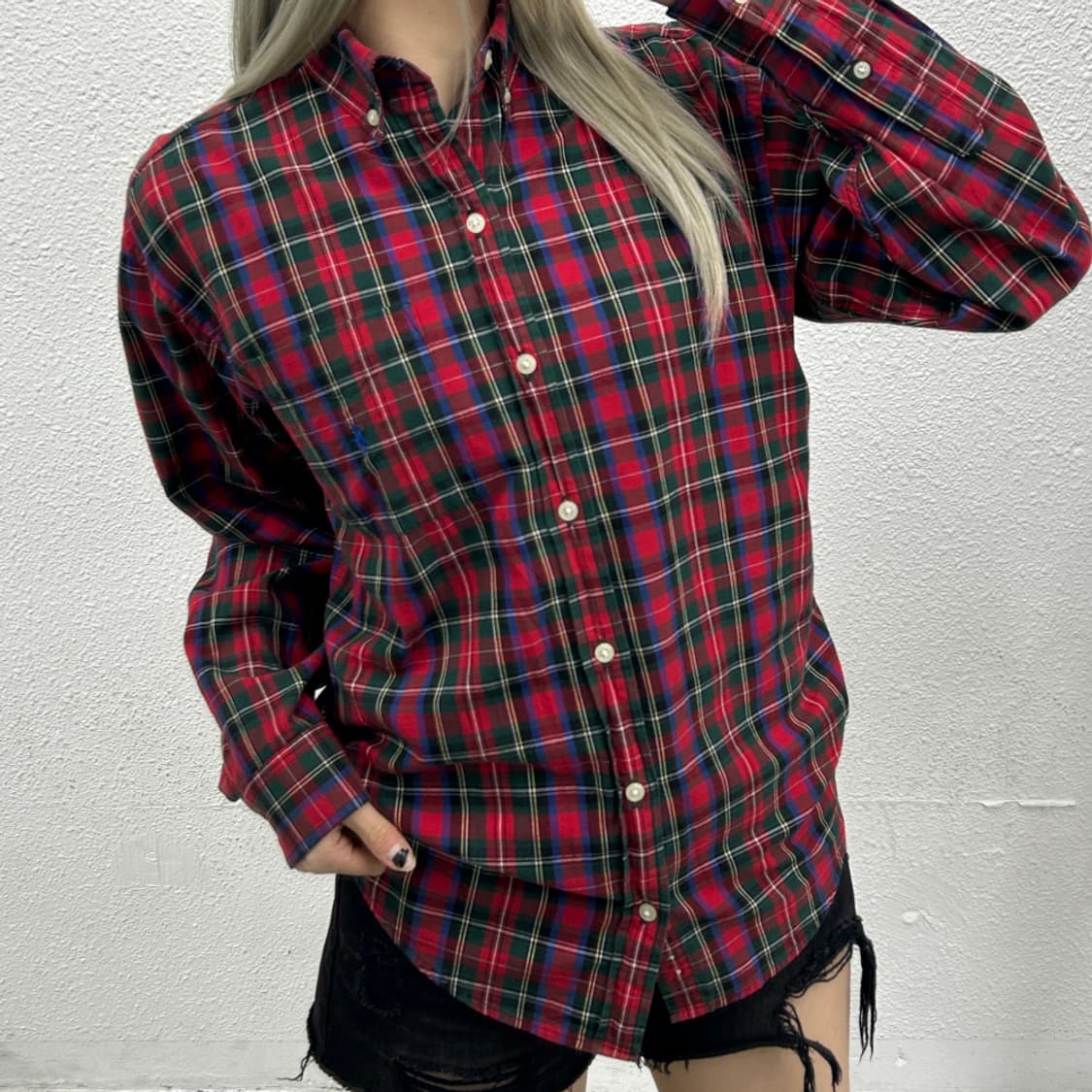 폴로 랄프로렌 블루포니 타탄체크 셔츠 L 상품이미지1