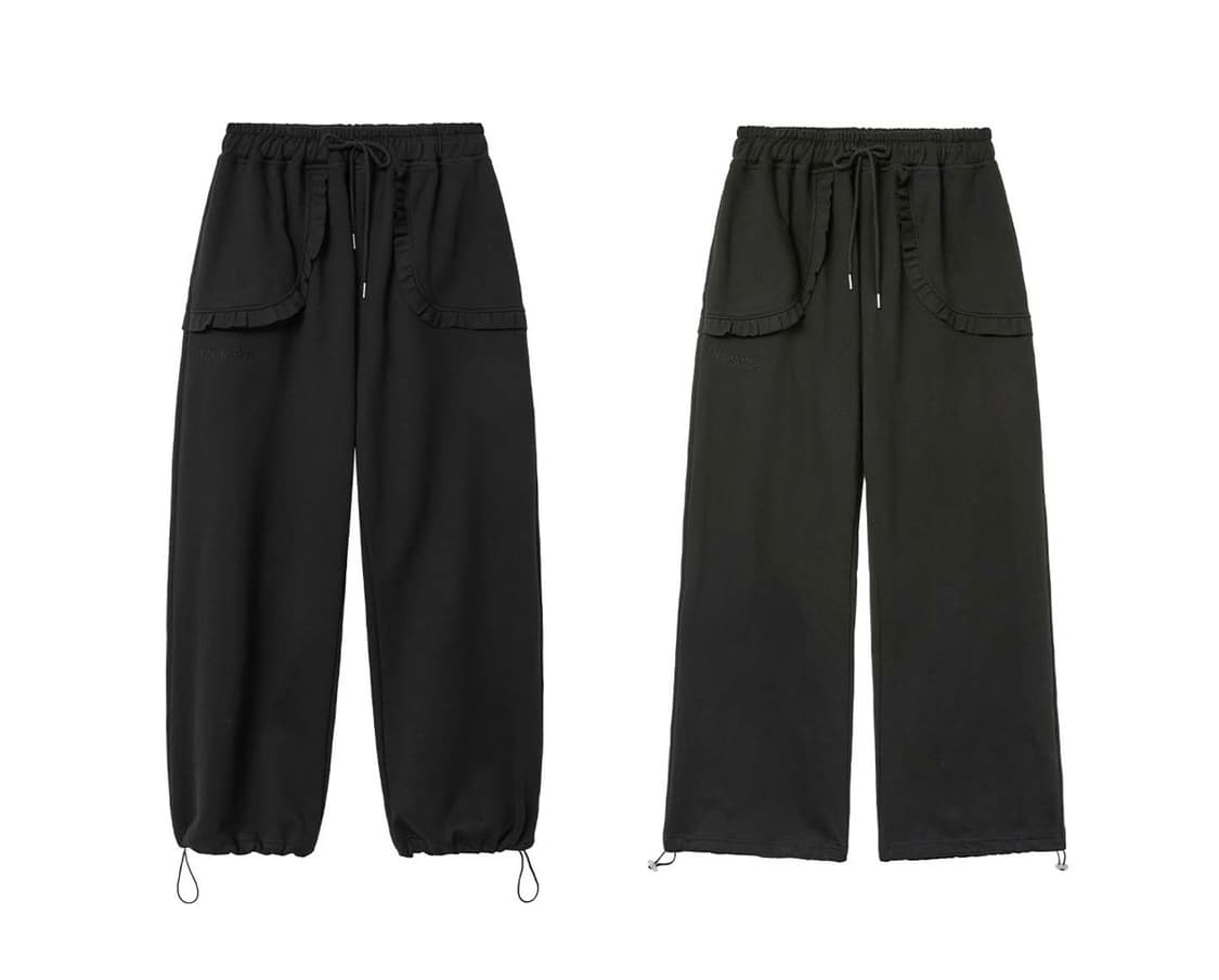 YAHN SISI 얀시시 프릴 후드 집업 세트 블랙 상품이미지5