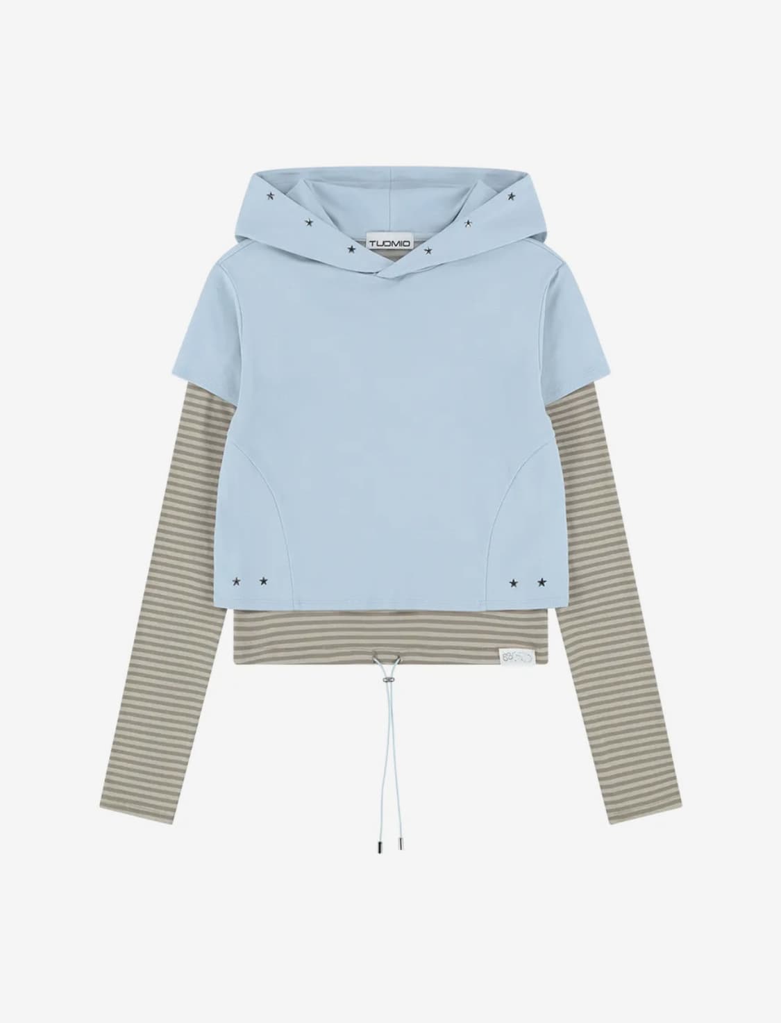 뚜오미오 STUD LAYERED HOODIE [BABY BLUE] 상품이미지2