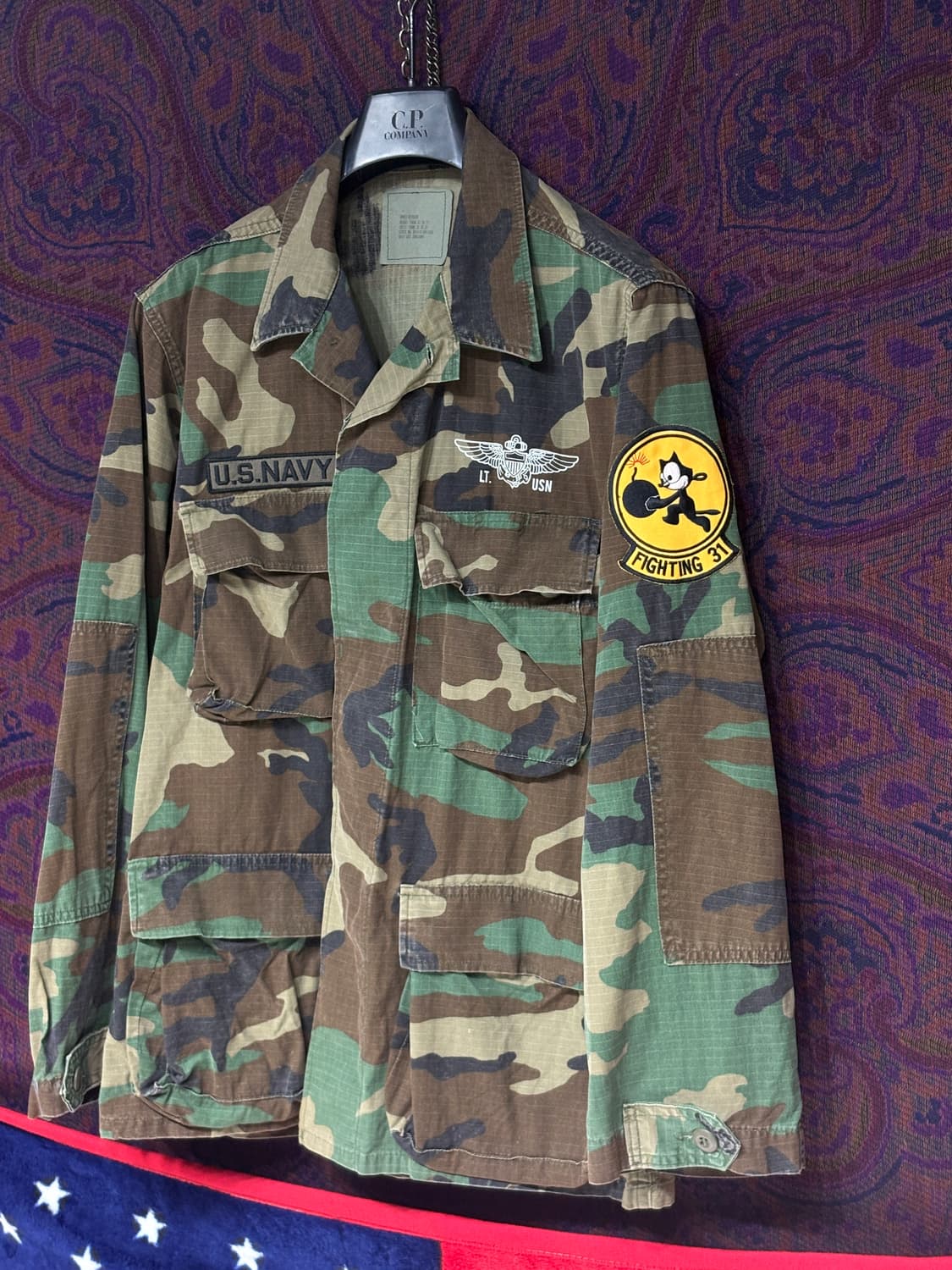 미군 bdu 우드랜드 펠릭스 더 캣 프린팅 커스텀 자켯 상품이미지3