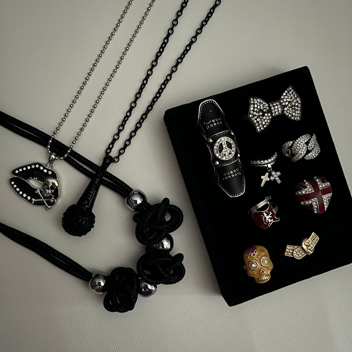빈티지 악세서리 목걸이 팔찌 반지 펑크 락시크 십자가 해골 상품이미지7