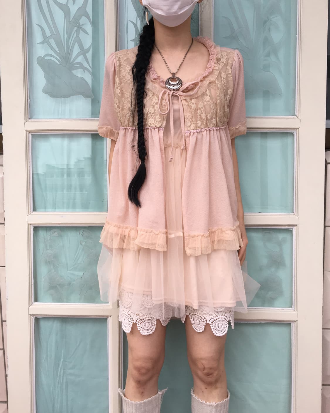 Axes femme lace trimming cardigan 상품이미지1