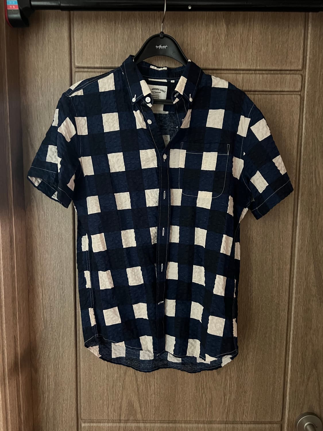 빈티지 블루 체크 반팔 셔츠  상품이미지1