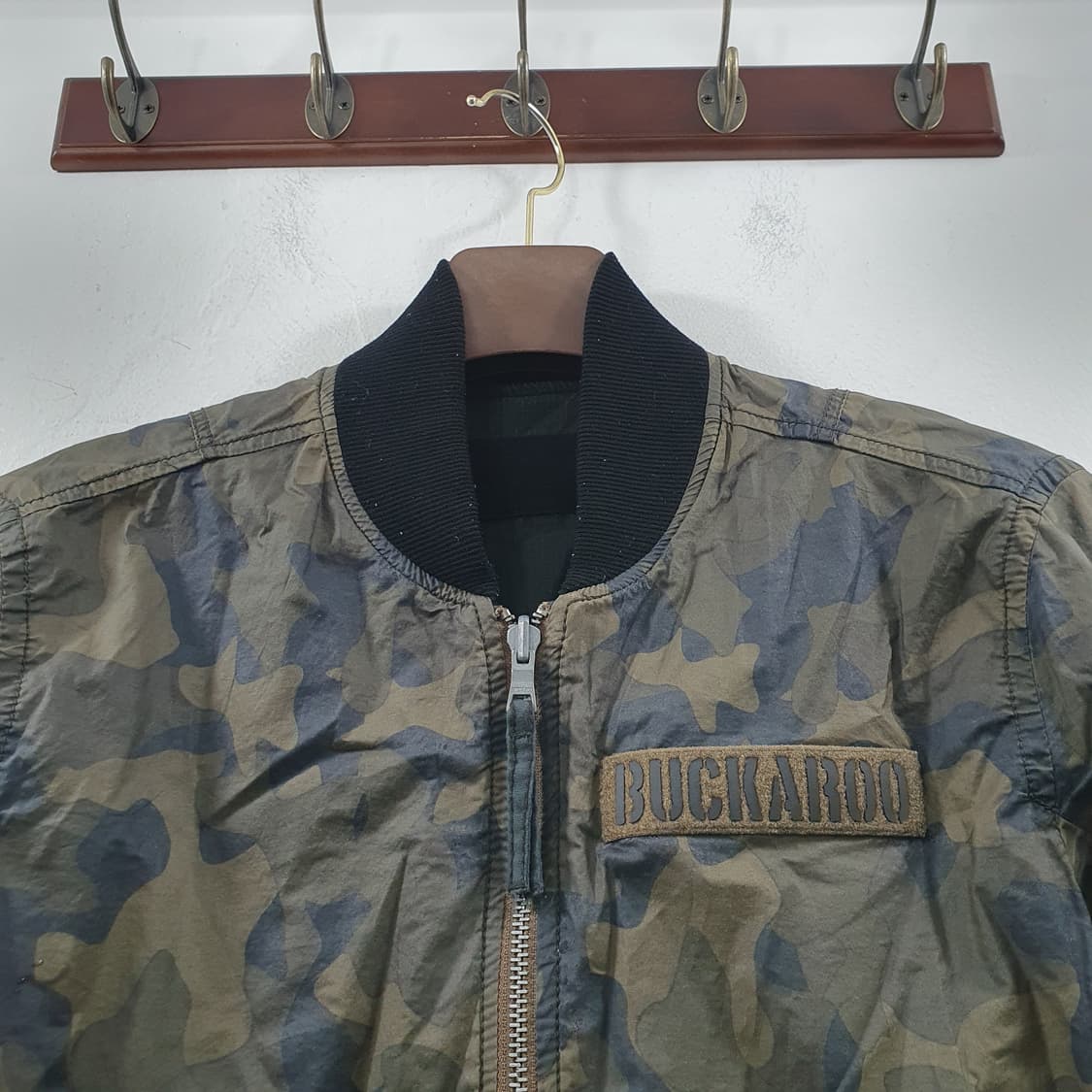 XL 버커루 남성 카모 리버시블 나일론 프린팅 항공 점퍼 자켓 상품이미지4