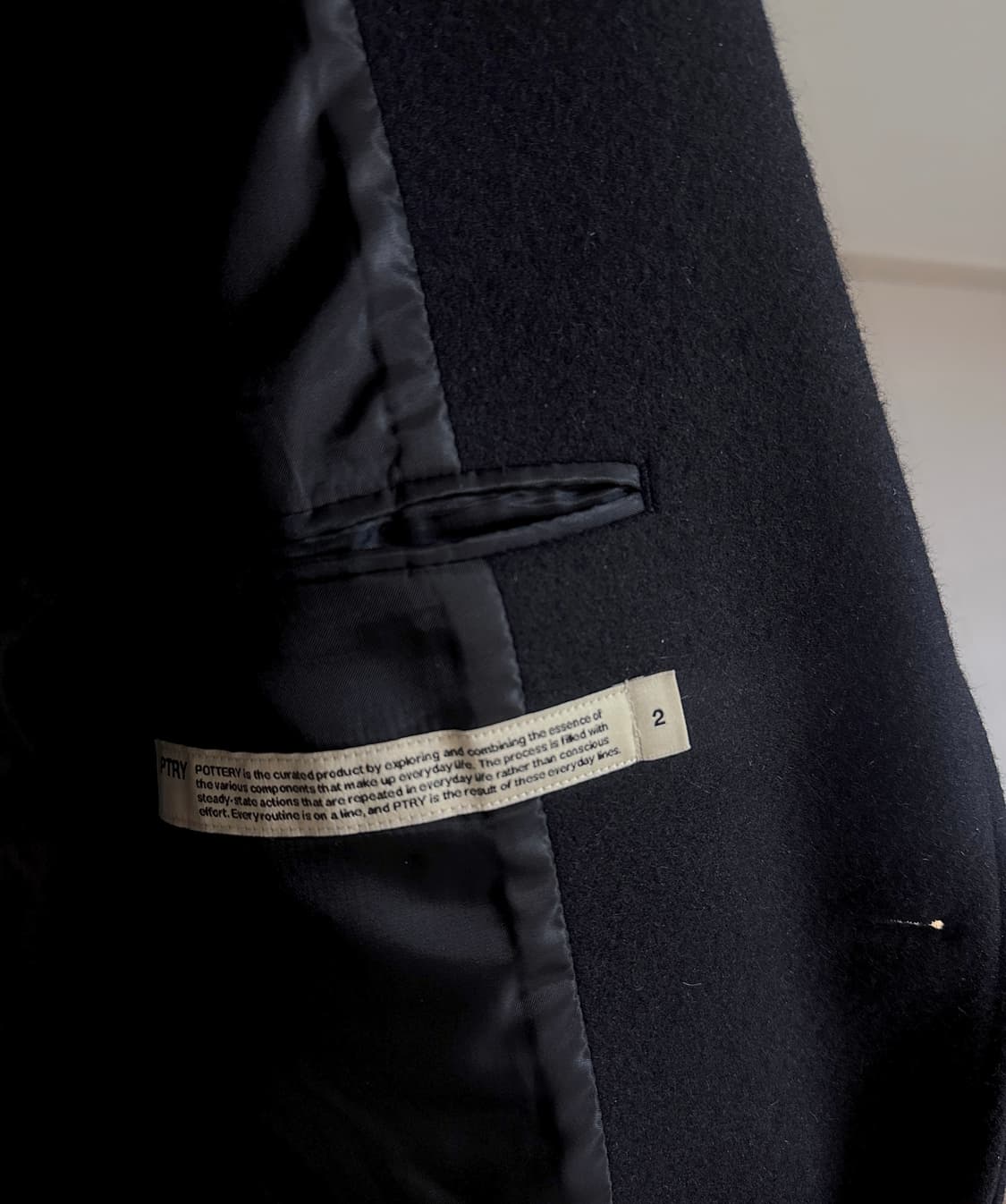 포터리 울 싱글 코트 블랙 2 상품이미지3