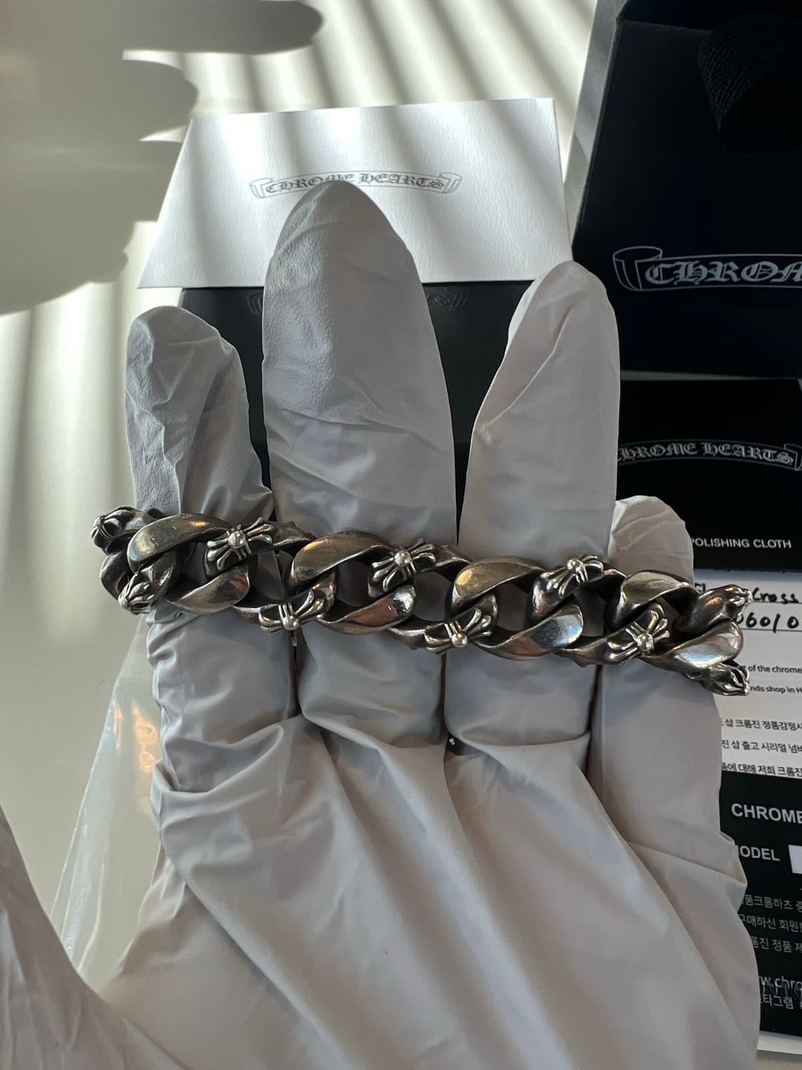 [13링크] 크롬하츠 플로랄 크로스 팬시 id 팔찌 상품이미지3