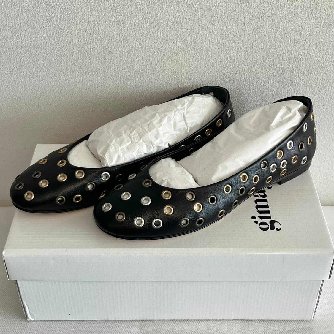 [36,37]기마구아스 아일렛 발레리나 슈즈/블랙 상품이미지2