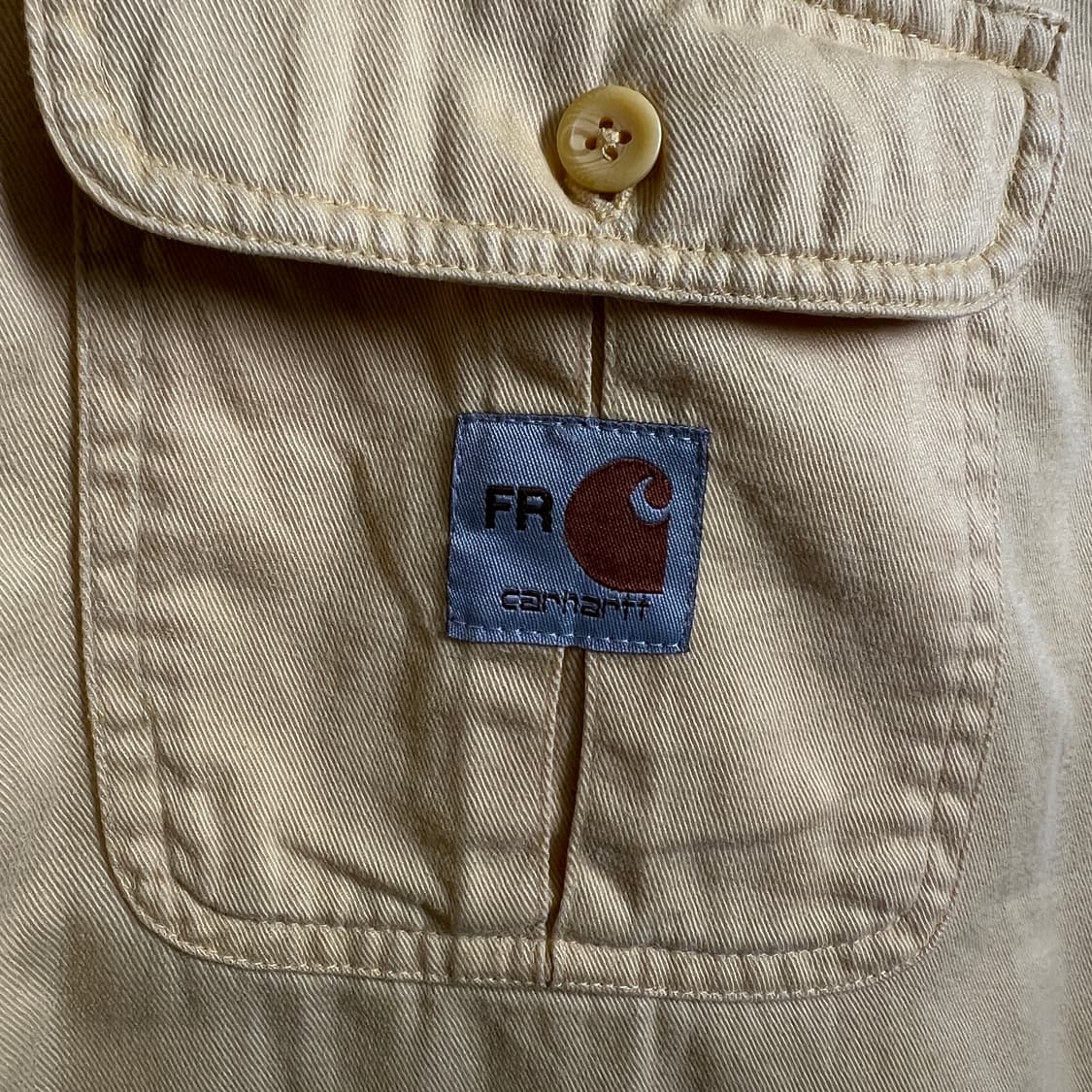 Carhartt 칼하트 빈티지 옐로우 반팔 워크 셔츠 L 상품이미지8