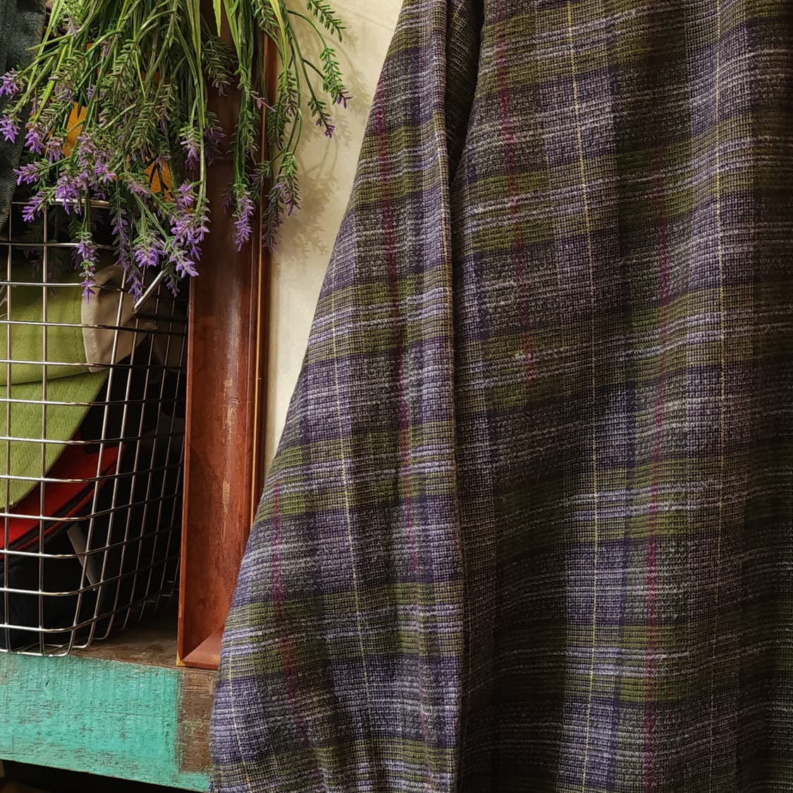 60s 프랑스 워크셔츠 플란넬 셔츠 가드너 빈티지 셔츠 튜닉 셔츠 퍼플 상품이미지6