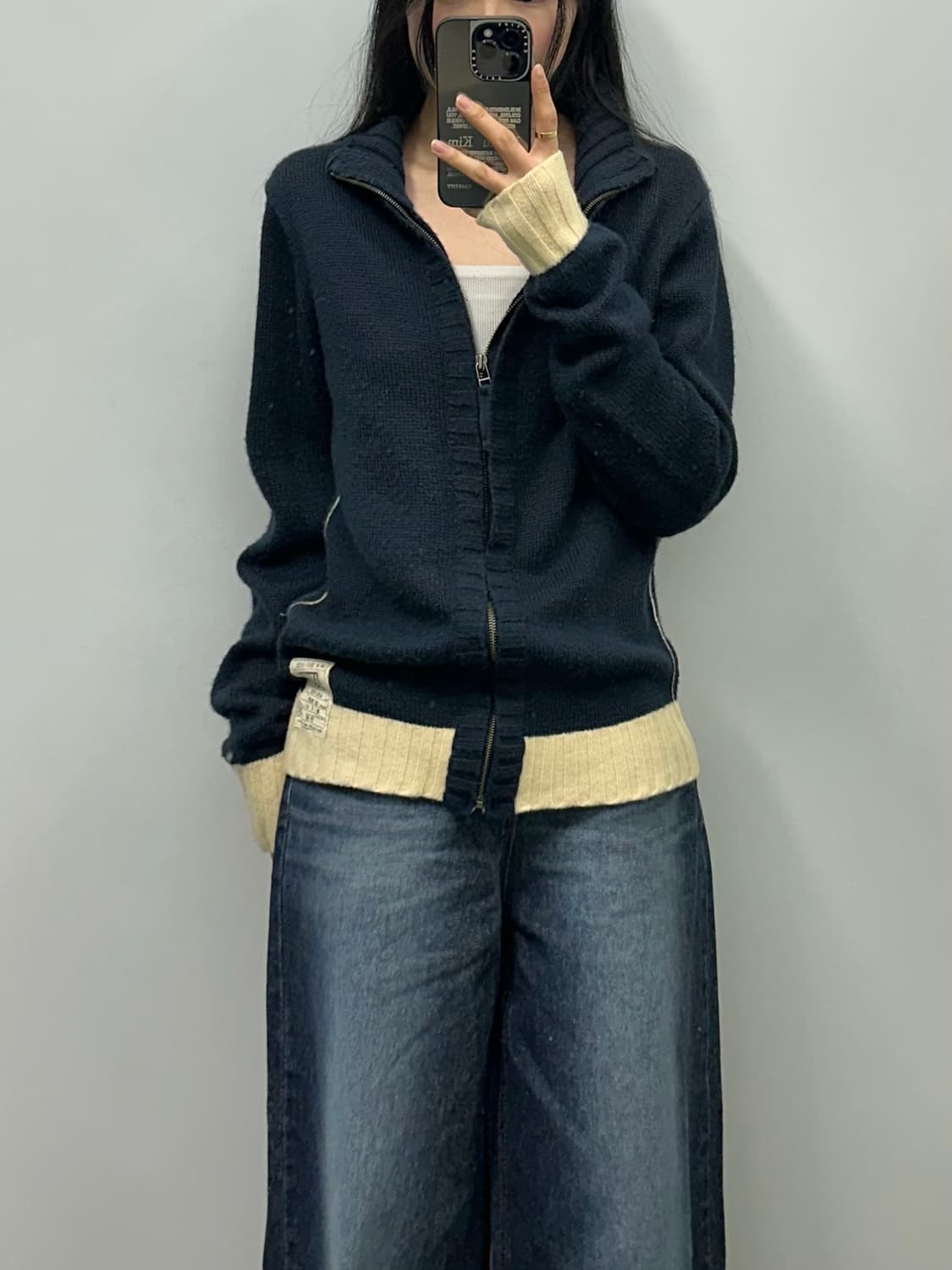 리바이스 네이비 가디건 니트 집업 상품이미지1