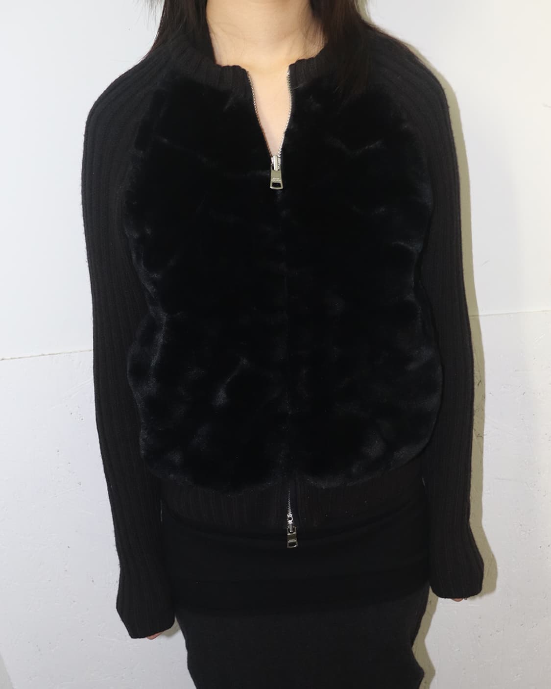 아르마니 익스체인지 퍼 니트 집업 상품이미지2