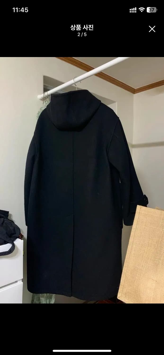 His Hander 히즈핸더 후디드 더블 코트 블랙 사이즈 2 상품이미지2