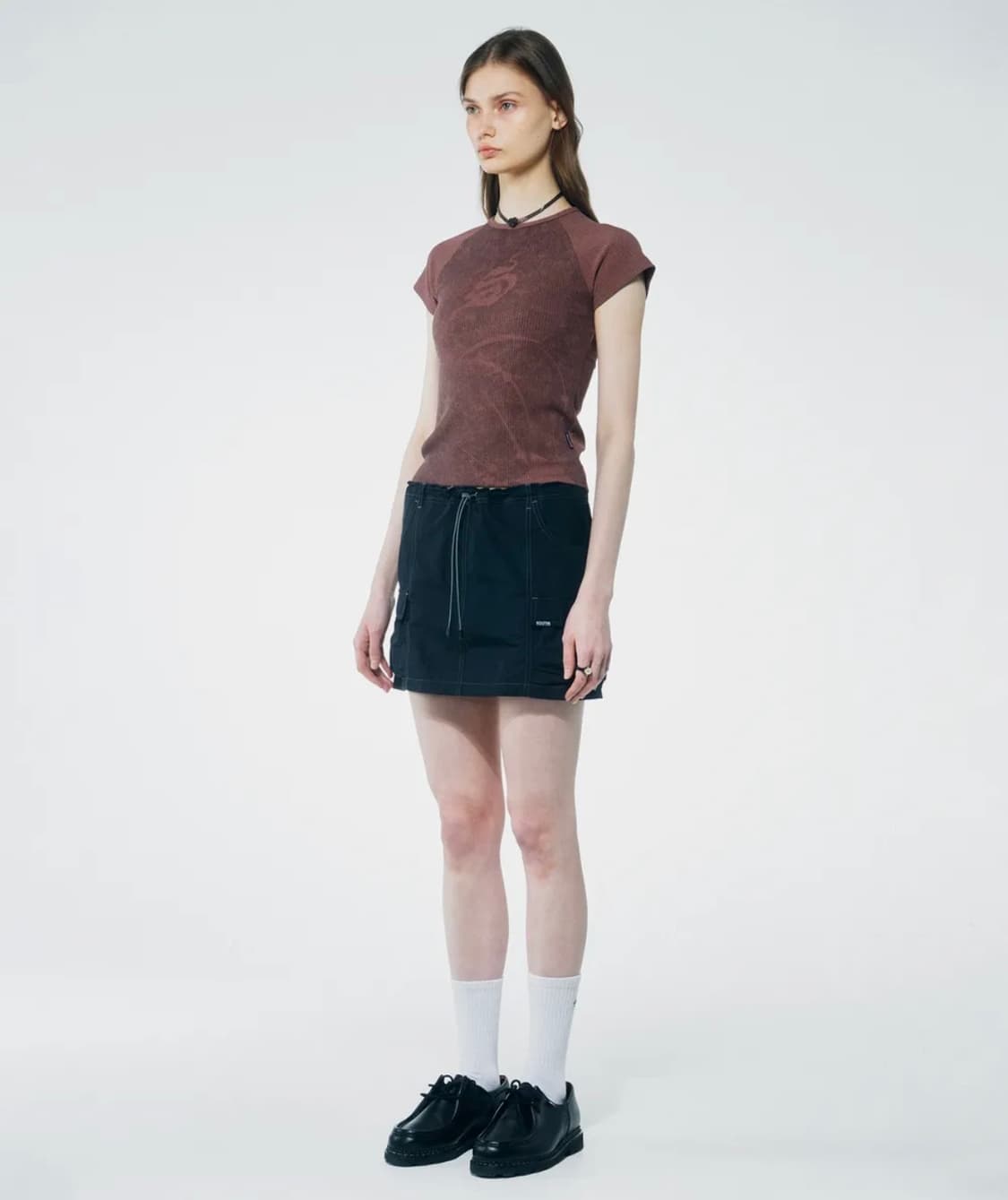 스컬프터 brushed crop top berry M 상품이미지5