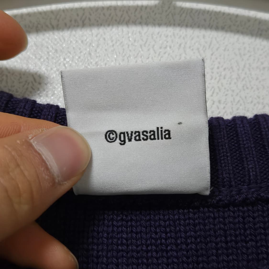 베트멍 2021 오버사이즈 딥퍼플 코튼 니트 / 남성 니트 / 남자 니트 상품이미지5