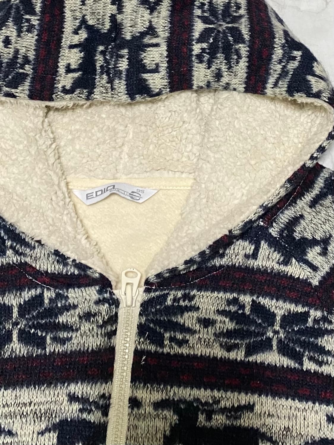 노르딕 패턴 후드집업 코위찬 스타일 95 사이즈 상품이미지2