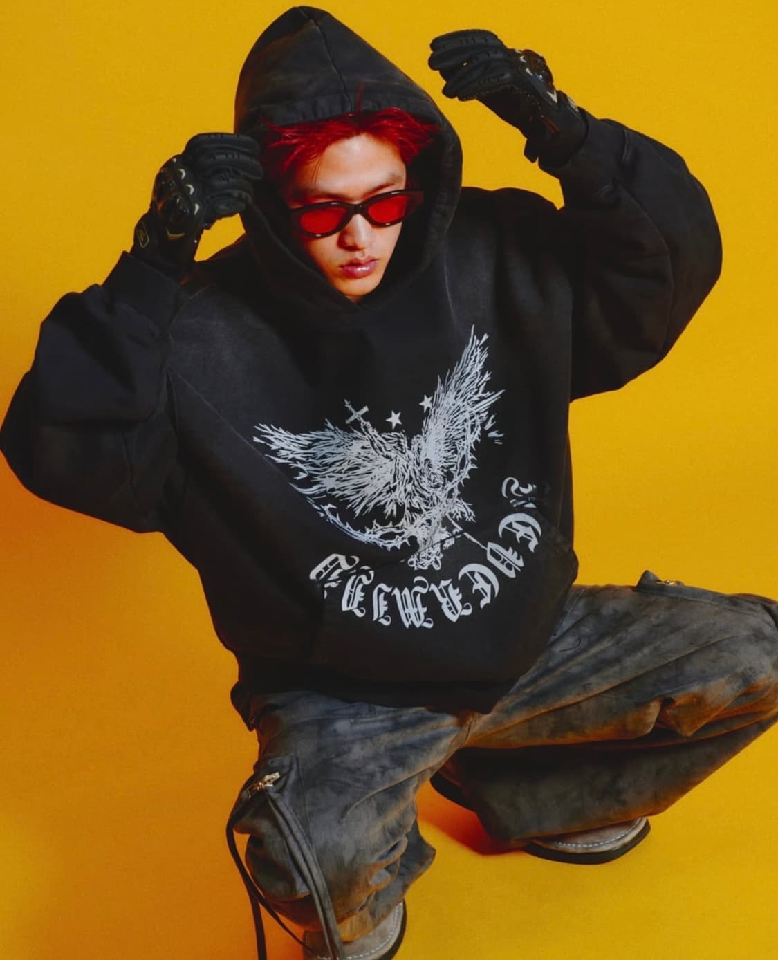 포스333 오버핏 워싱 후드티 상품이미지3