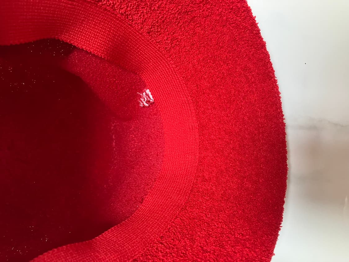 Y2K 대대장 캉골 테리 버킷햇 새제품 쨍한 레드 효리템 상품이미지4