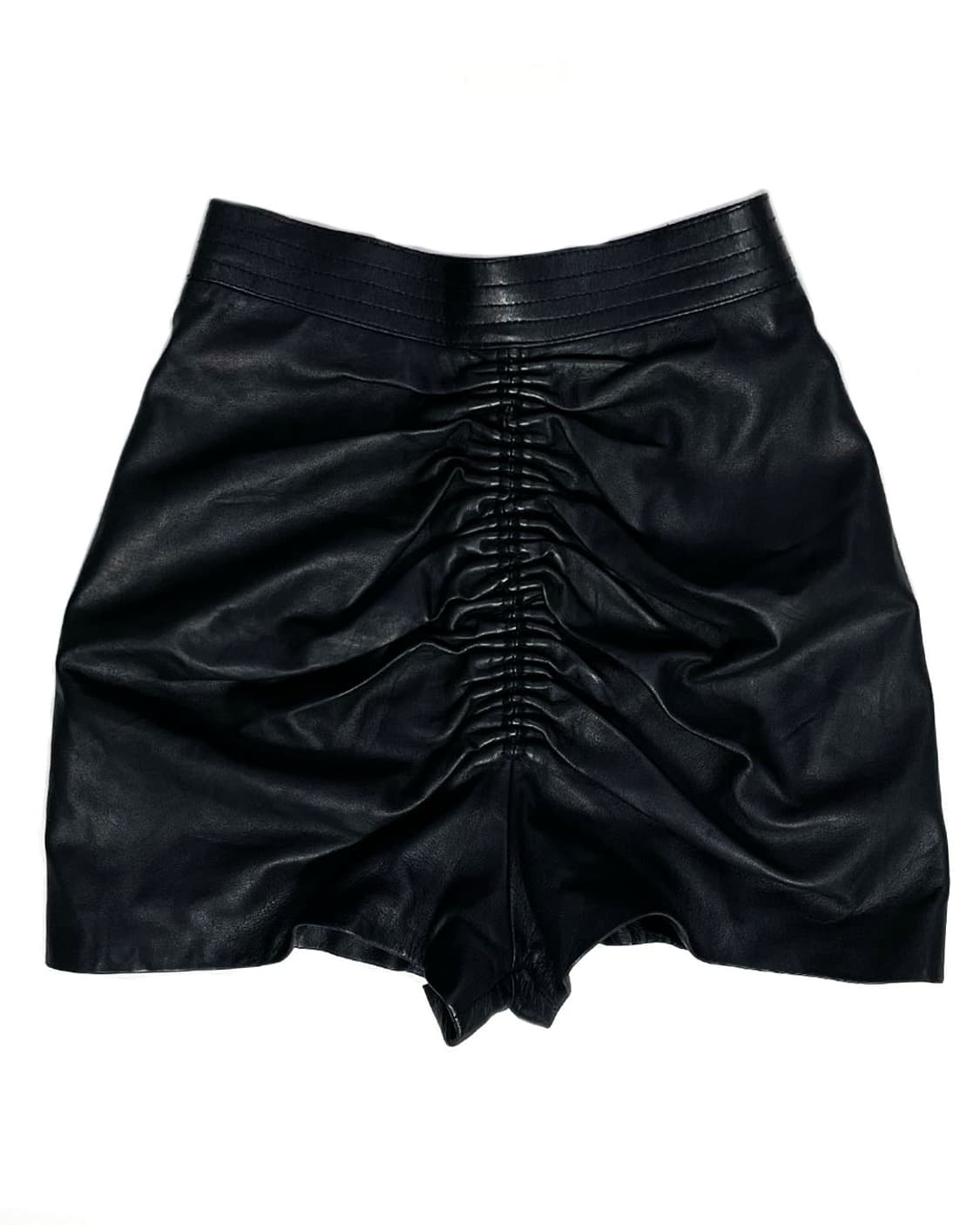 Yoshiki Hishinuma 백 셔링 레더 쇼츠 상품이미지1