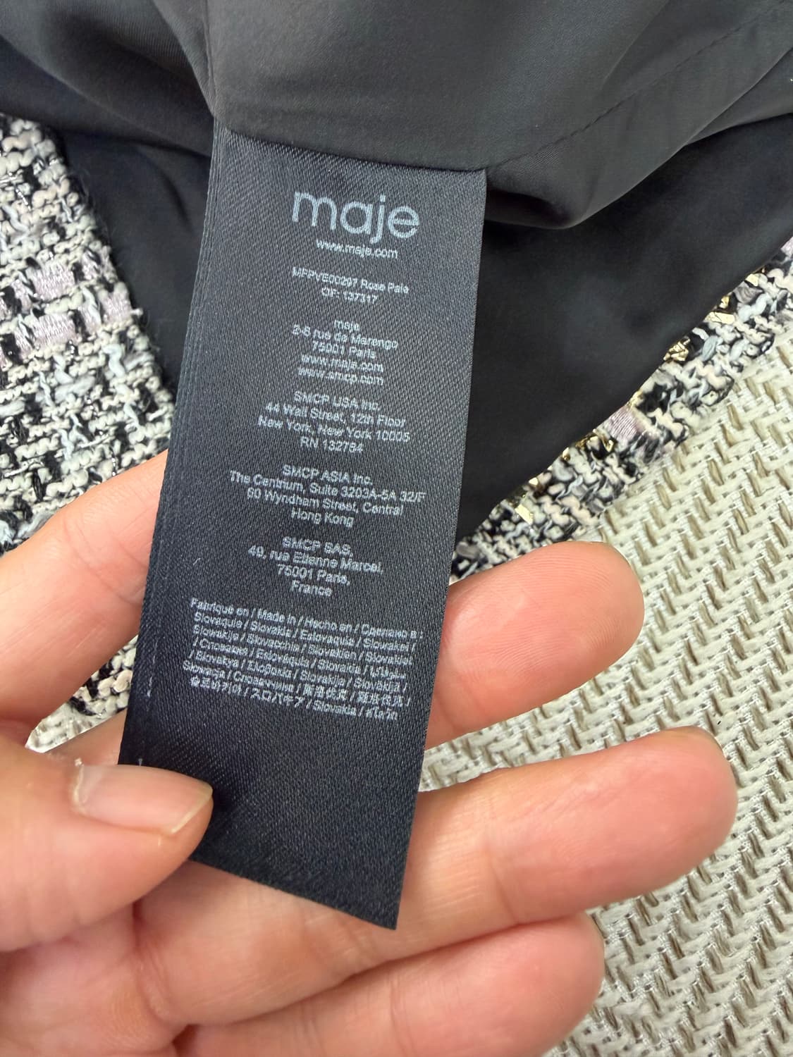 정품) 마쥬 여성 트위드 자켓 36 상품이미지7